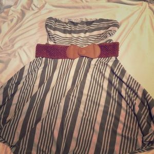 Strapless Plus Size Jersey Swing Summer Dress